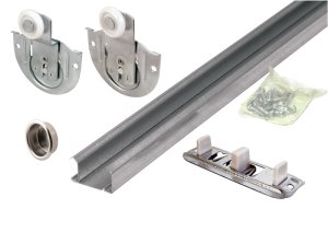 Galvanized Steel By-Pass Door Hardware Set 72 in.