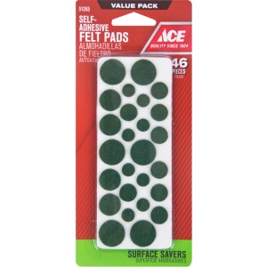 Felt Self Adhesive Pad Green Round 46 pk