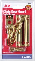 3.38 in. L Bright Brass Brass Chain Door Guard