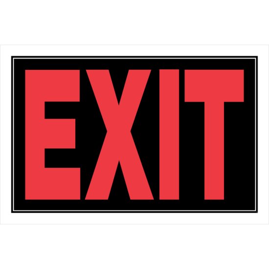 Hillman English Black Exit Sign 8 in. H X 12 in. W