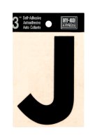 3 in. Black Vinyl Self-Adhesive Letter J 1 pc.