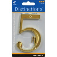 4 in. Gold Brass Screw-On Number 5 1 pc.