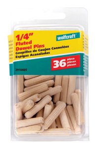 Fluted Hardwood Dowel Pin 1/4 in. Dia. x 1-1/8 in. L 1