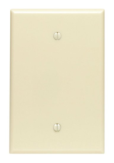 Ivory 1 gang Jumbo Plastic Blank Wall Plate 1 pk