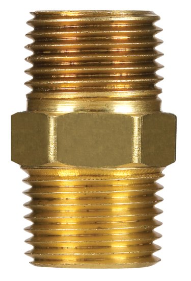 1/4 in. MPT Yellow Brass Hex Nipple