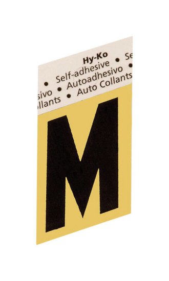 1-1/2 in. Black Aluminum Self-Adhesive Letter M 1 pc.