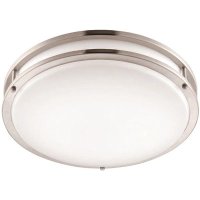 14 in. Brushed Nickel Integrated LED Selectable CCT Round Flush