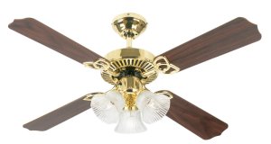 Crusader 42 in. Polished Brass Indoor Ceiling Fan