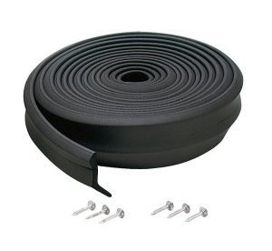 Black Rubber Door Set Seal For Garage Doors 9 ft. L x 1 in.