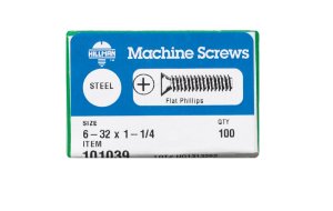 No. 6-32 x 1-1/4 in. L Phillips Flat Head Zinc-Plated St