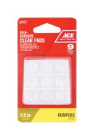 Vinyl Self Adhesive Bumper Pads Clear Square 1/2 in. W x 1/2