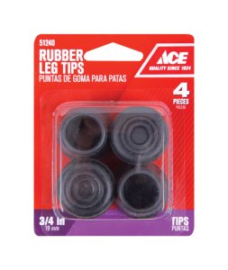 Rubber Leg Tip Black Round 3/4 in. W 4 pk