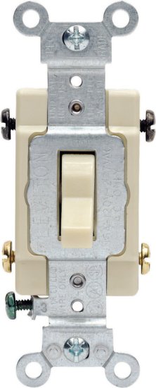 15 amps Four Pole Toggle AC Quiet Switch Ivory 1 pk