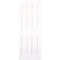 36 in. x 80 in. Textured 6-Panel Primed White Hollow Door