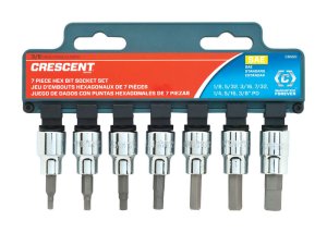 Assorted Sizes x 3/8 in. drive SAE 6 Point Hex Bit Sock