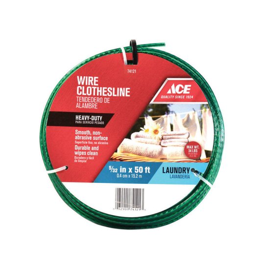 50 ft. L Green PVC Clothesline