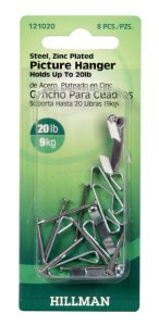 AnchorWire Silver Conventional Picture Hanger 20 lb. 8 p