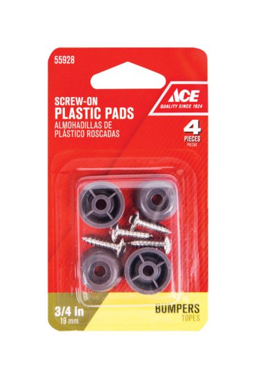 Plastic Bumper Pads Brown Round 3/4 in. W 4 pk