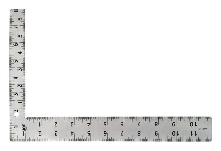 12 in. L x 8 in. H Steel Carpenter Square Silver