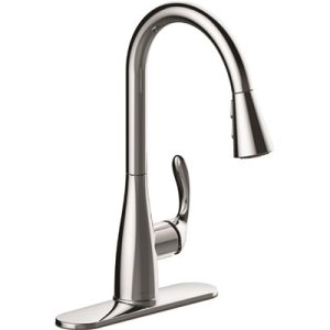 Single-Handle Pull-Down Sprayer Kitchen Faucet in Chrome