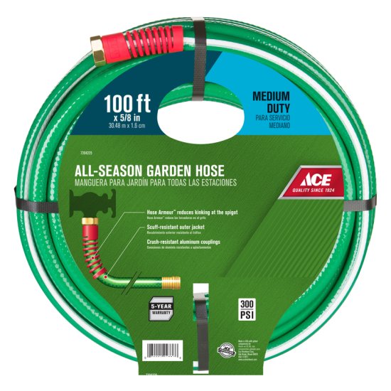 5/8 in. D X 100 ft. L Medium-Duty Green Hose