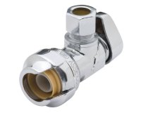 Push x 3/8 in. Chrome Plated Angle Stop Valve 1/2 in.