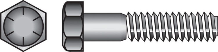 5/16 in. Dia. x 3-1/2 in. L Heat Treated Steel Hex Head