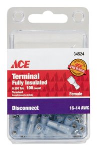 Insulated Wire Female Disconnect Blue 100 pk