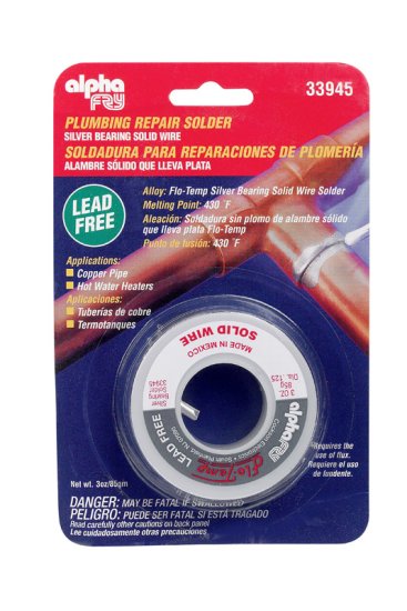 3 oz. Lead-Free Plumbing Solder 0.125 in. Dia. Silver-