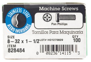 No. 8-32 x 1-1/2 in. L Phillips Flat Head Stainless Stee