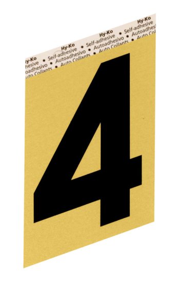 3-1/2 in. Black Aluminum Self-Adhesive Number 4 1 pc.