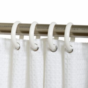 (image for) White Plastic Shower Curtain Rings 12 pk