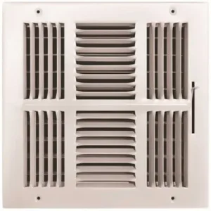 (image for) 10 in. H X 10 in. W 4-Way Powder Coat White Steel Wall/Ceiling Register