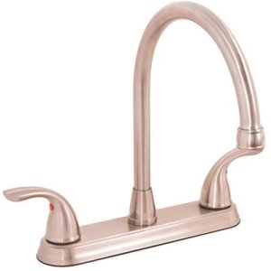 2-Handle Standard Kitchen Faucet in Brushed Nickel