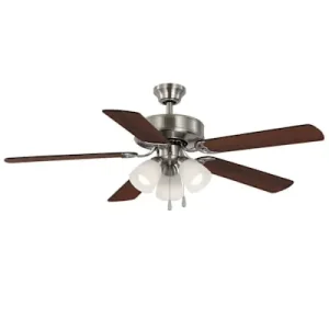 (image for) 52 in. LED Ceiling Fan, Indoor, Brushed Nickel