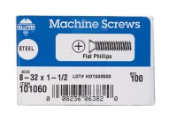 No. 8-32 x 1-1/2 in. L Phillips Flat Head Zinc-Plated St