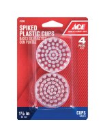 Plastic Spiked Caster Cup Clear Round 1-7/8 in. W 4 pk