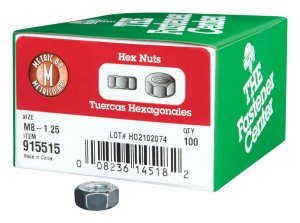 M8-1.25 mm Zinc-Plated Steel Metric Hex Nut 100 pk