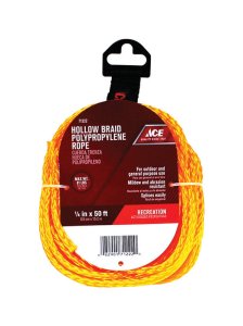 1/4 in. Dia. x 50 ft. L Gold Braided Poly Rope