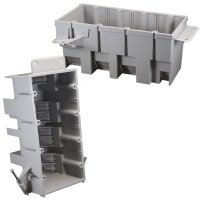 (image for) Rectangle PVC 4 gang Outlet Box Gray