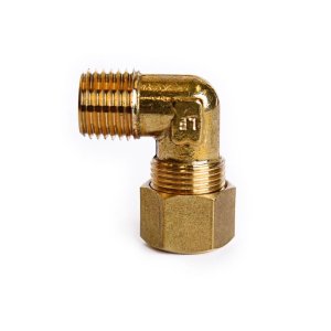 (image for)  3/8 in. Compression X 1/4 in. D MPT Brass 90 Degree Elbow