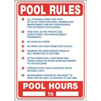 20 in. x 20 in. Pool Rules