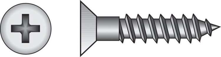 No. 12 x 3 in. L Phillips Wood Screws 100 pk