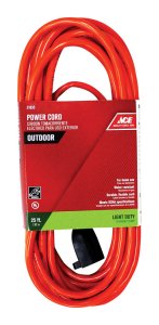 Indoor and Outdoor 25 ft. L Orange Extension Cord 16/3 SJTW