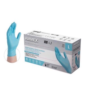 Nitrile Disposable Exam Gloves Large Blue Powder Free 100 pc