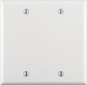 White 2 gang Plastic Blank Wall Plate Cover 1 pk