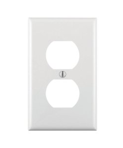 (image for) White 1 gang Thermoplastic Nylon Duplex Wall Plate 1 pk