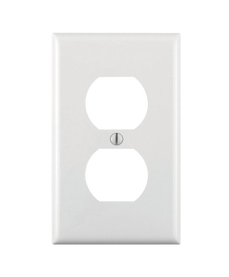 (image for) White 1 gang Thermoplastic Nylon Duplex Wall Plate 1 pk
