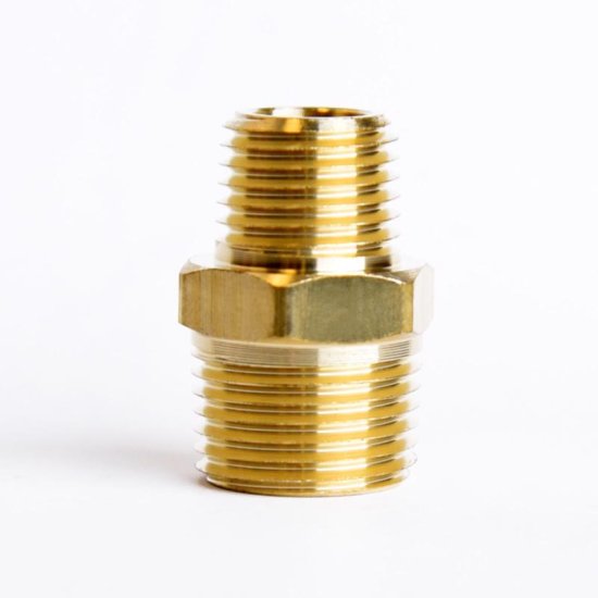 (image for)  3/8 in. MPT X 1/4 in. D MPT Brass Reducing Hex Nipple