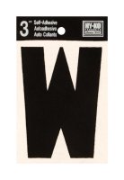 3 in. Black Vinyl Self-Adhesive Letter W 1 pc.